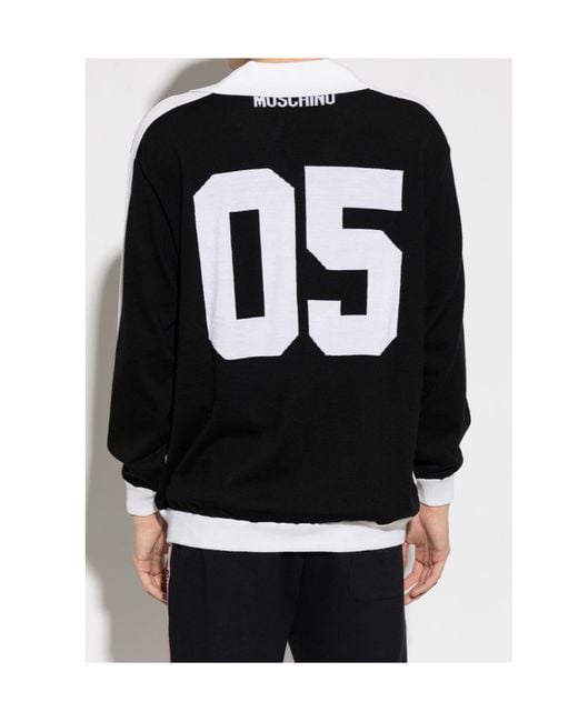 Moschino Black Smiley Intarsia Knitted Sweater for men