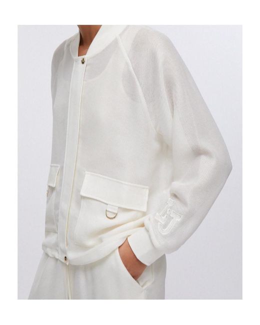 Liu Jo White Long Sleeve Bomber Jacket