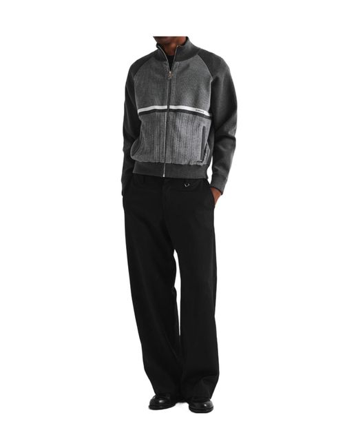 Versace Gray Zip-Up Sweater for men