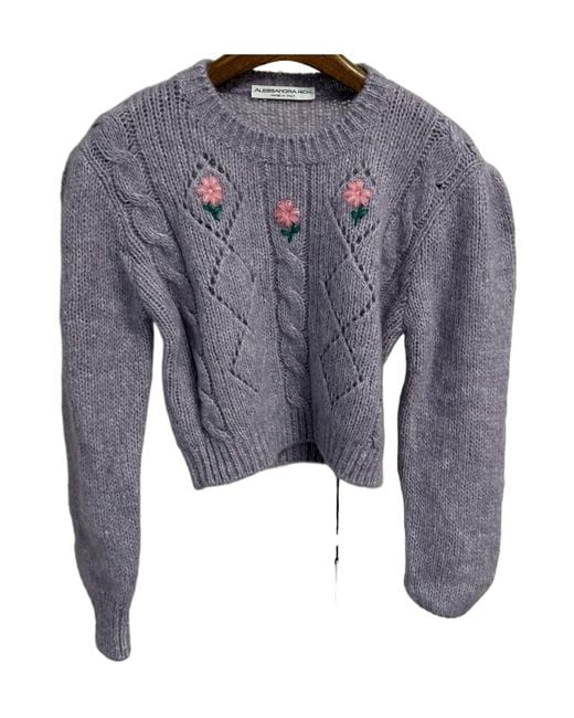 Alessandra Rich Blue Long-Sleeved Sweater