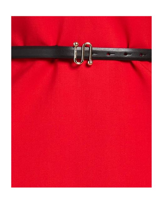 Sportmax Red Minimalist Solid Color Dress