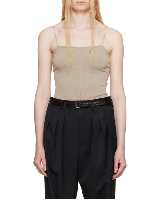 Lemaire Green Openwork Spaghetti Strap Top