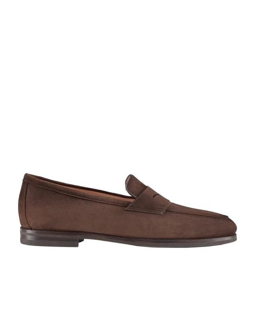 Santoni Brown New Carla Penny Loafers