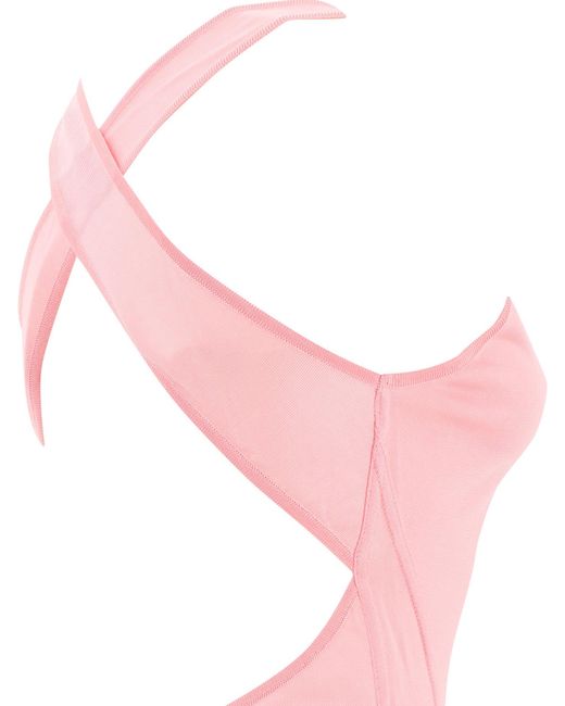 Alaïa Pink Alaïa Criss-Cross Open Back Mini Dress
