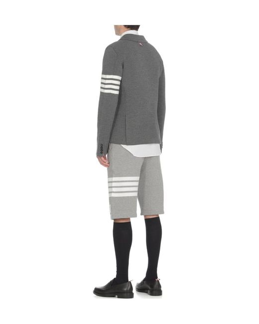 Thom Browne Gray 4-Bar Knitted Blazer for men