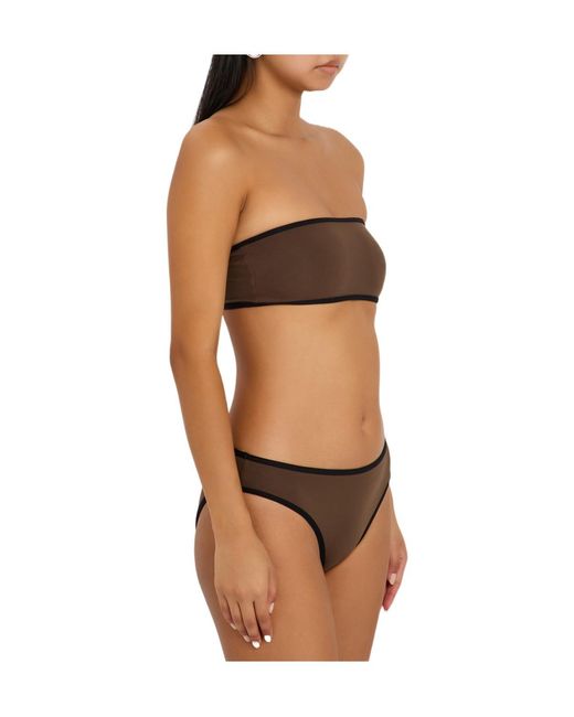Totême Brown Strapless Bikini Top
