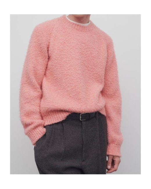 The Row Pink Bruno Long-Sleeved Crewneck Jumper for men