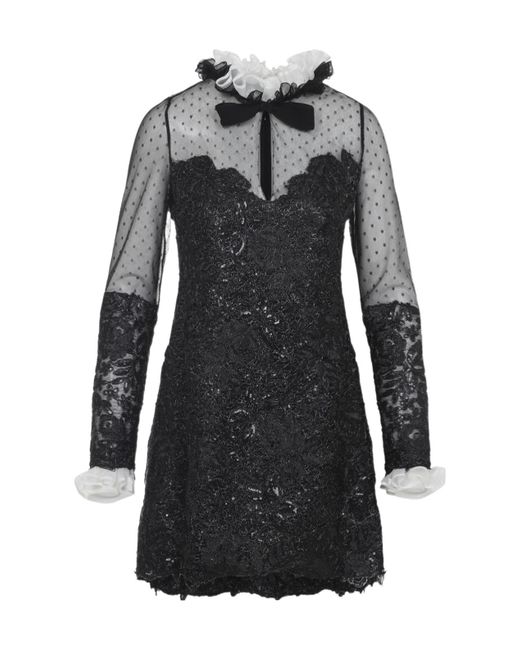 Giambattista Valli Black Sequin-Embellished Mini Dress