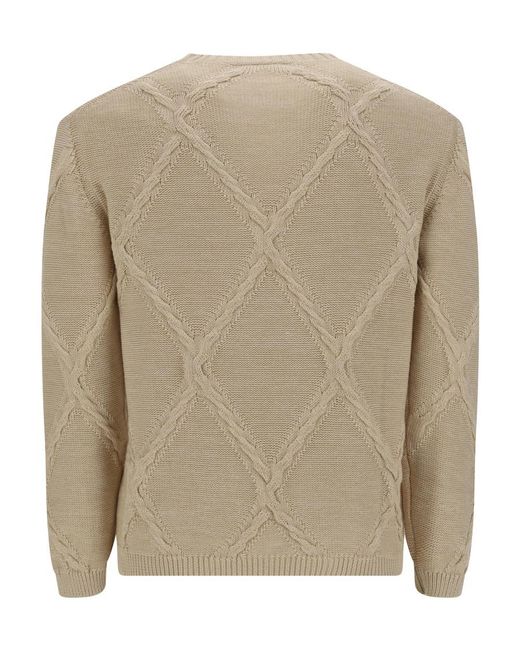 Ballantyne Natural Crewneck Knitted Jumper for men