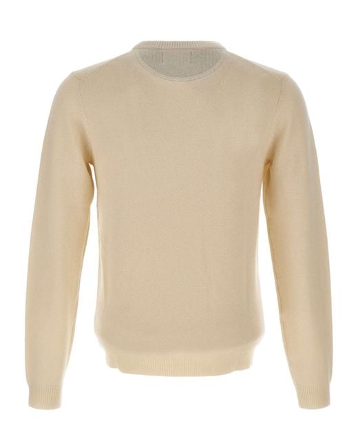 Sun 68 White Crew Neck Knitted Sweater for men