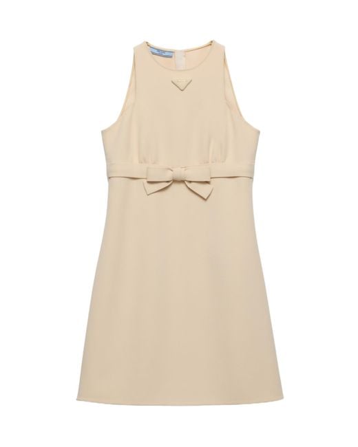 Prada Natural Sablè Compact Mini-Dress