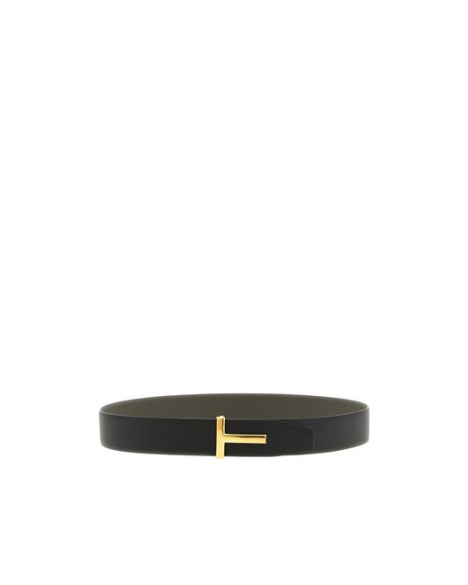 Tom Ford White 'T Icon' Belt for men