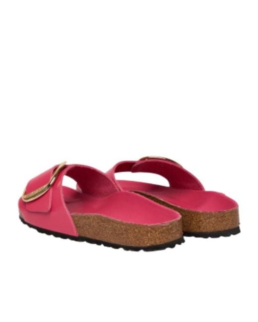 Birkenstock Pink Madrid Big Buckle Flat Sandals