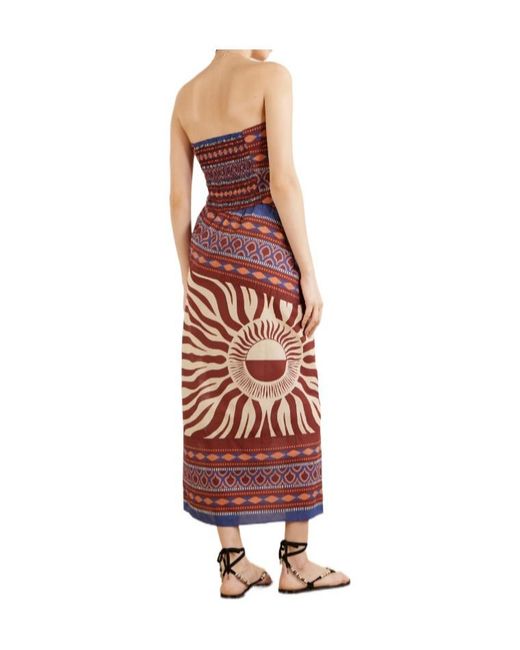Johanna Ortiz Red Printed Cotton-Voile Maxi Dress