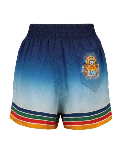 Casablanca Blue Elastic Waist Shorts