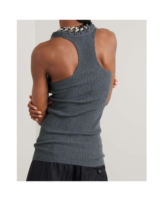 Stella McCartney Gray Chunky Chain Tank Top