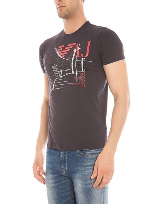 Armani Jeans Blue Logo Details T-Shirt for men