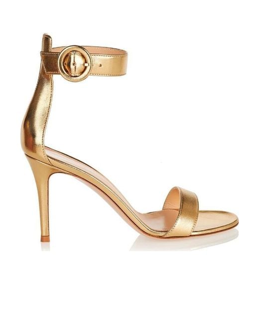 Gianvito Rossi Metallic Portofino 85Mm Sandals