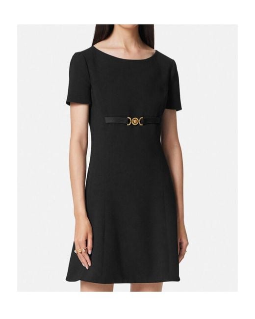 Versace Black Medusa '95 Crewneck Mini Dress