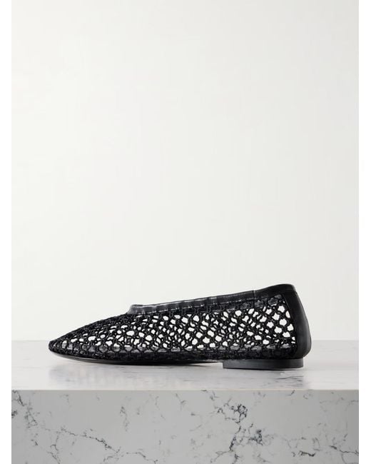 Staud Black Alba Crocheted Ballet Flats