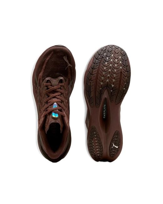 PUMA Brown Deviate Nitro 4 Lace-Up Sneakers