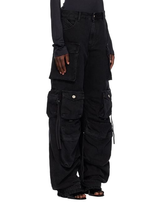 The Attico Blue The Fern Wide-Leg Cargo Jeans
