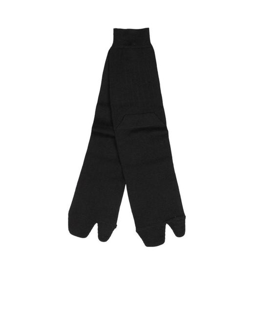 Maison Margiela Black Ribbed Tabi Socks for men