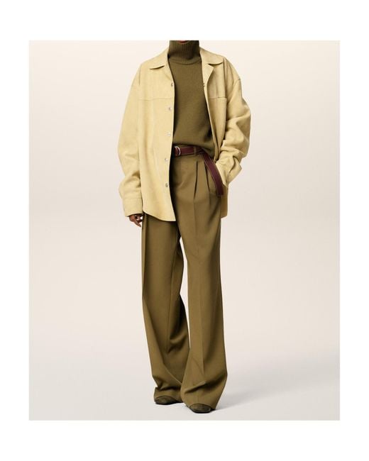 AMI Green Pleated Tab Pants