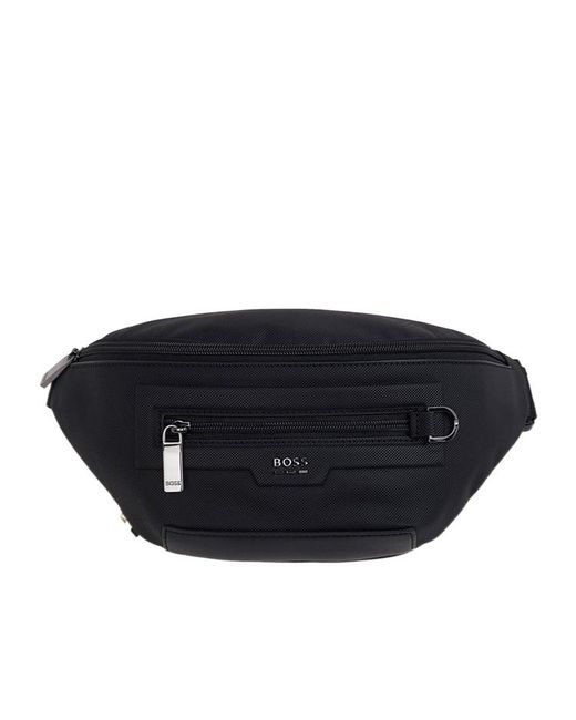 Boss Black Zip Belt Bag for men