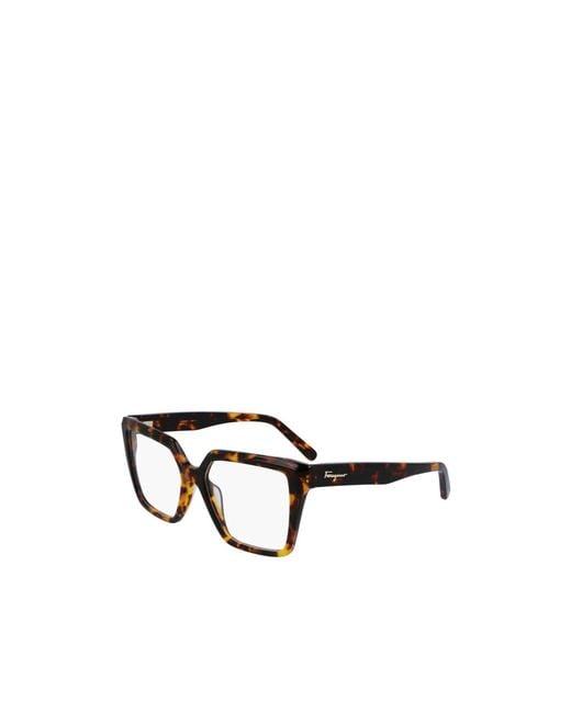 Ferragamo White Ferragamo Eyewear Square Frame Glasses