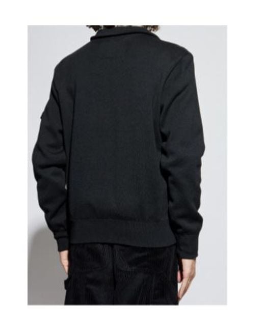 Paul & Shark Black Ultralight Hybrid Zip-Up Sweater for men