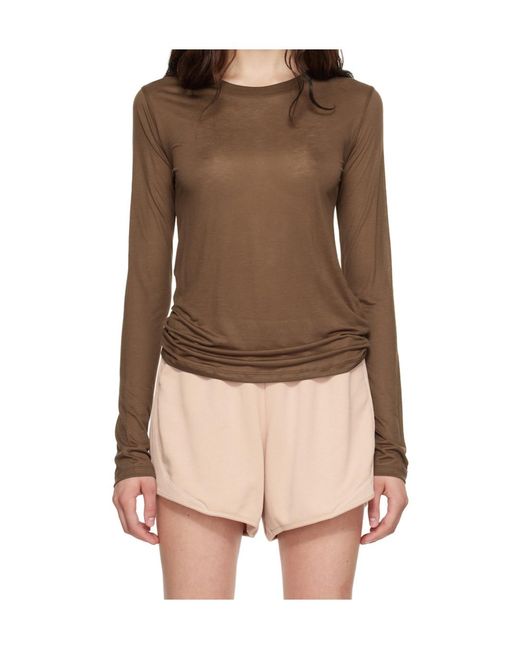 Baserange Brown Round-Neck Long-Sleeve Top