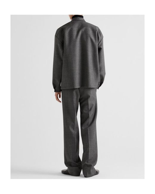 Prada Gray Wool Pants for men