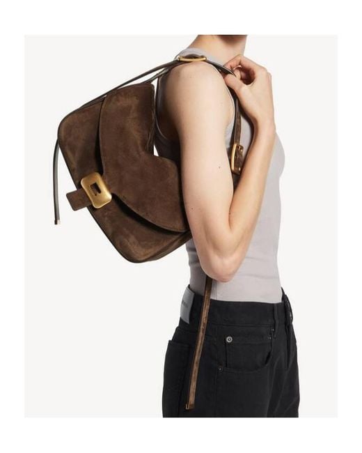 Balenciaga Brown Clicca Medium Shoulder Bag