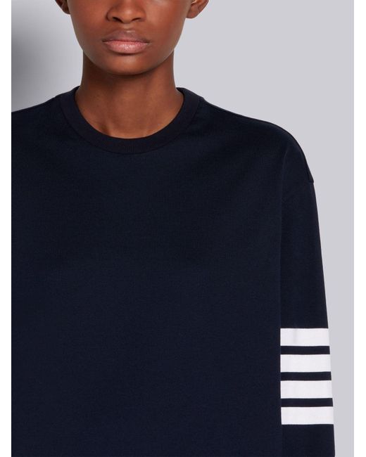 Thom Browne Blue Engineered 4-Bar Long Sleeve T-Shirt