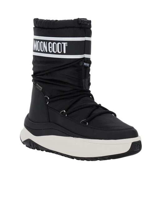 Moon Boot Black Logo-Print Platform Boots for men