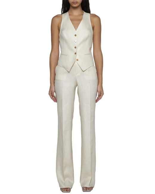 Tagliatore White Giselle V-Neck Vest