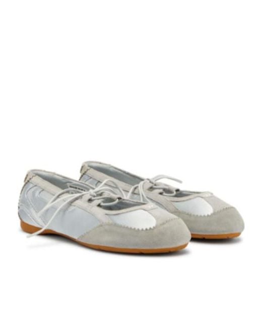 DIESEL White D-Mile Ballet Flats
