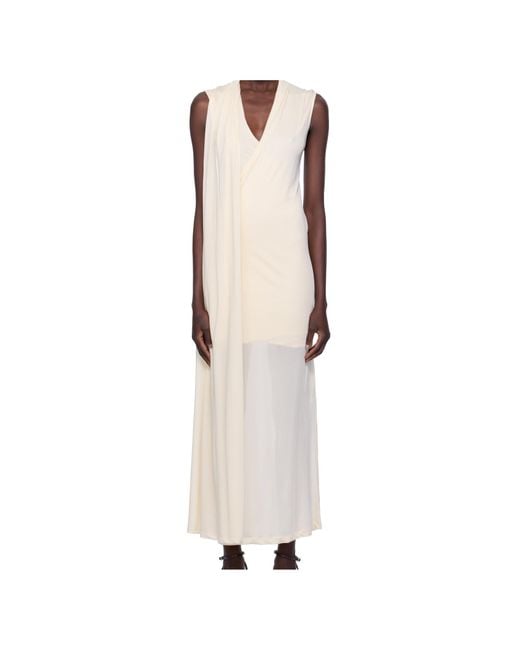 Totême White Overlapped Scarf Dress