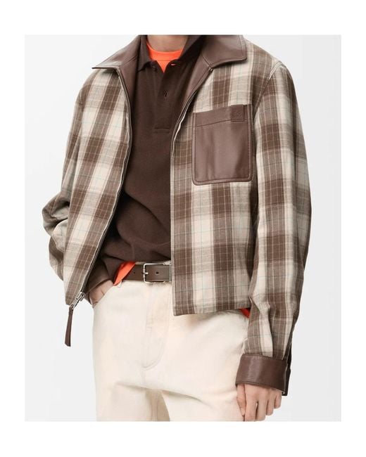Loewe Brown Reversible Leather Jacket for men