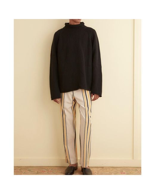 Bode Natural Striped Casual Pants for men