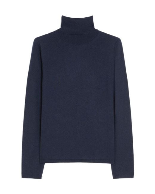 Max Mara Blue Veloce Turtleneck Long-Sleeved Jumper