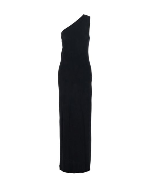 Semicouture Black Semi Couture One Shoulder Asymmetric Dress