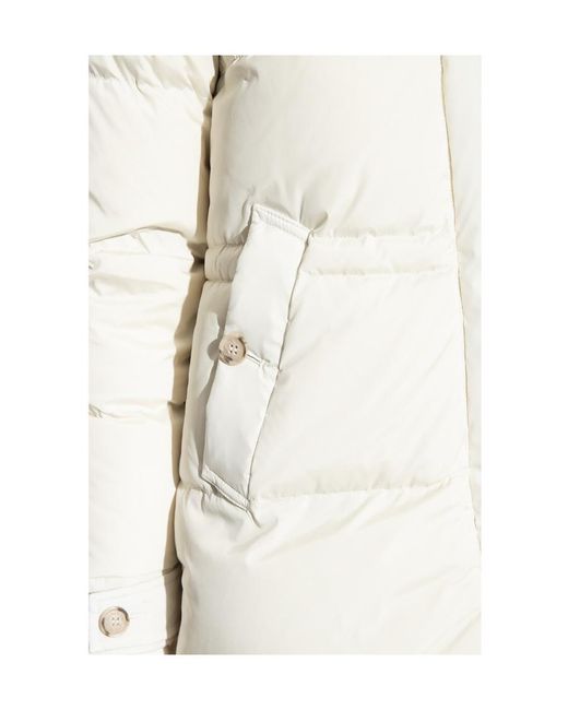 Woolrich White Alsea Hooded Down Jacket