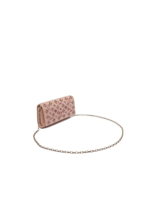 Christian Louboutin Pink Studded Leather Wallet