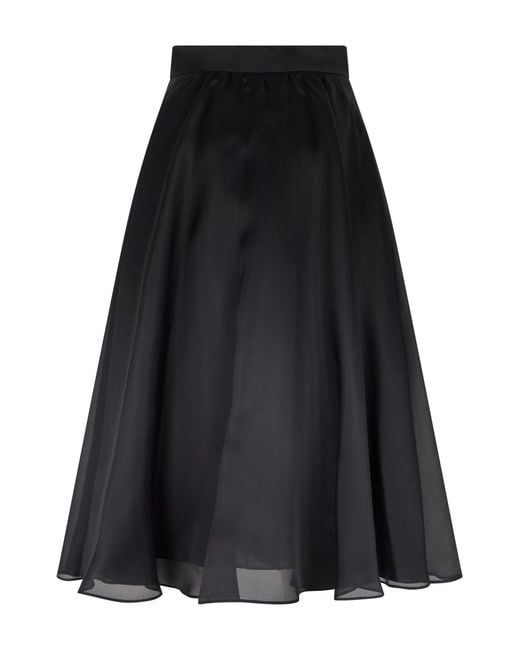 Max Mara Black Studio Calle Flared Midi Skirt