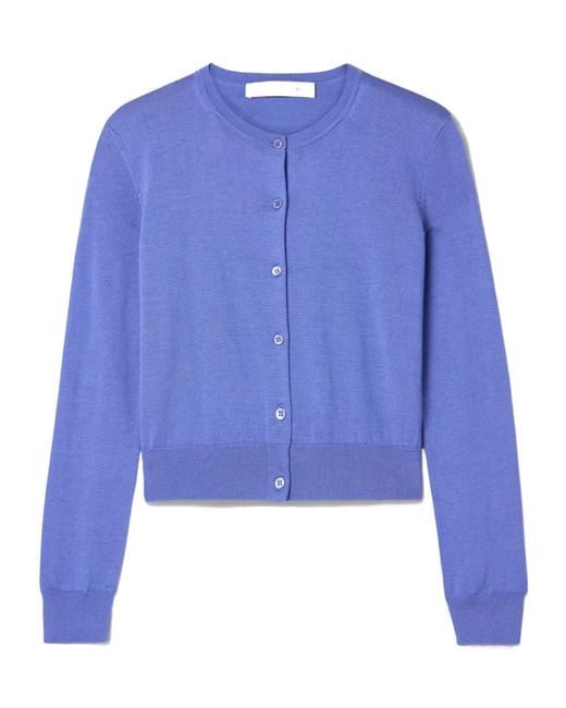 Carolina Herrera Blue Crew Neck Cardigan