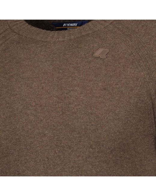 K-Way Brown Sebas Crew Neck Knitted Sweater for men