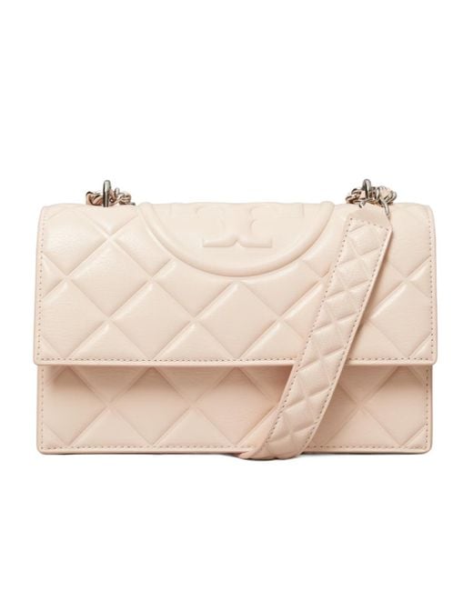 Tory Burch Natural Small Fleming Convertible Shoulder Bag