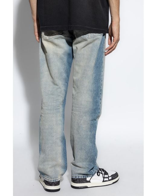 Amiri Blue Ma Quad Cuff Straight Leg Jeans for men
